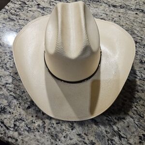 Vintage Stetson JBS 10X Shantung Straw Cowboy Hat Size 7 Vented Western USA